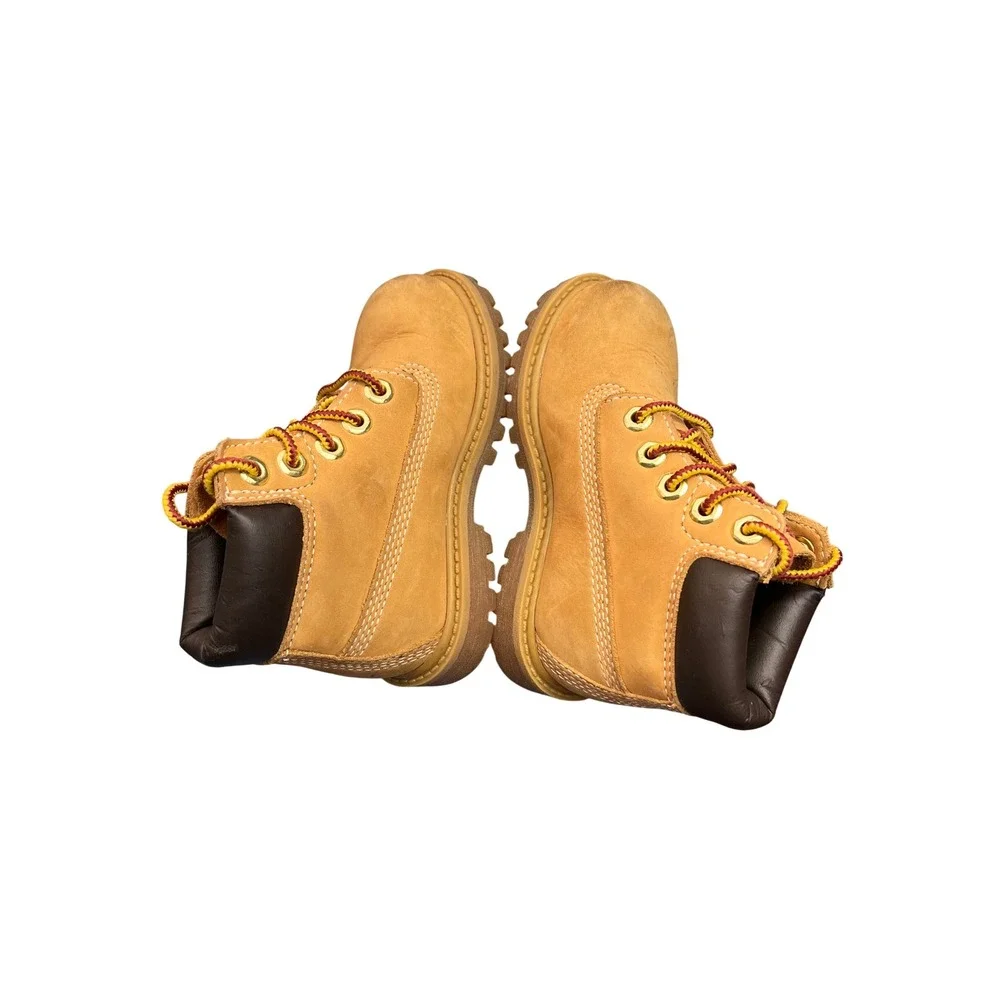 Timberland 6 Inch Premium Waterproof Wheat Leather Boots Kids 7M 12809